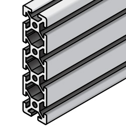 Aluminum Extrusion with Milled Surfaces- 5 series, Base 20 , 20mm x 80mm