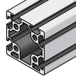 60x60 Aluminum Extrusion - 6 Series, Base 30, One Closed Side