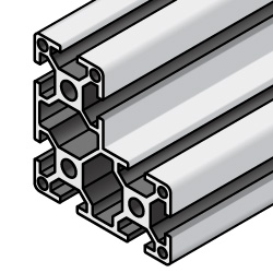 Aluminum Extrusions - 8 Series, Base 40, L-Shape, 80 x 80 x 40mm