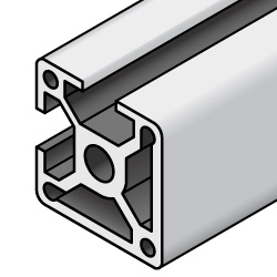 60x60 Aluminum Extrusion - 8-45 Series, Base 60, Two Adjacent Closed Sides