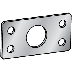 Configurable Mounting Plates - Welded, Center Symmetrical Type, Center Hole and Double Side Holes