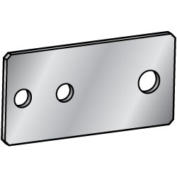 Configurable Mounting Plates - Sheet Metal, Double Side Holes and Single Side Hole