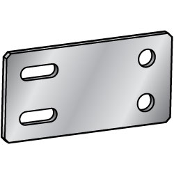 Configurable Mounting Plates - Sheet Metal, Double Slotted Side Holes and Double Side Holes
