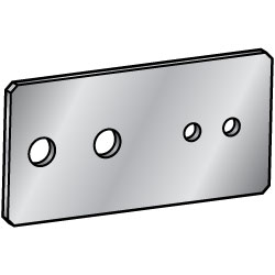 Configurable Mounting Plates - Sheet Metal, Double Horizontal Side Holes