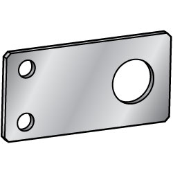 Configurable Mounting Plates - Sheet Metal, Double Side Holes and Large Single Side Hole