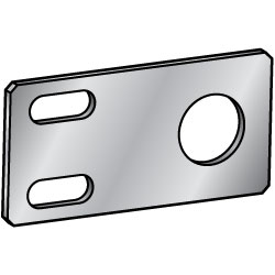 Configurable Mounting Plates - Sheet Metal, Double Slotted Side Holes and Large Single Side Hole
