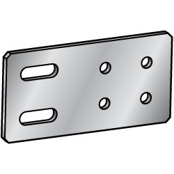 Configurable Mounting Plates - Sheet Metal, Double Slotted Side Holes and Side 4-Holes