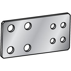 Configurable Mounting Plates - Sheet Metal, Double Side 4-Holes