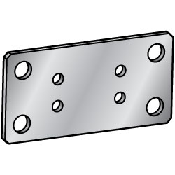Configurable Mounting Plates - Sheet Metal, Double Side Holes and Center 4-Holes