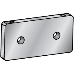 Configurable Mounting Plates - Flat Bar Mount, Center Symmetrical Type, Single Side Holes