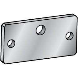 Configurable Mounting Plates - Rolled Aluminum, Single Side Holes and Offset Center Hole
