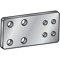 Configurable Mounting Plates - Rolled Aluminum, Double Side 4-Holes