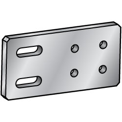 Configurable Mounting Plates - Rolled Aluminum, Double Side Slotted Hole and Side 4-Hole
