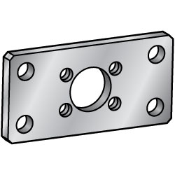 Configurable Mounting Plates - Rolled Aluminum, Double Side Holes, Center Hole, and Center 4-Hole