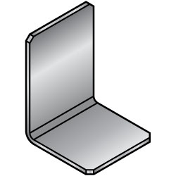 L-Shaped Sheet Metal Mounts - No Holes, Dimensions Configurable