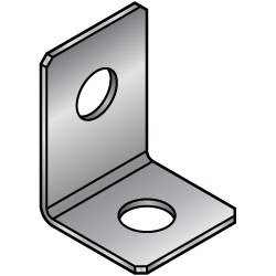 L-Shaped Sheet Metal Mounts - Two Center Holes, Dimensions Configurable