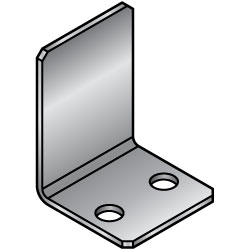 L-Shaped Sheet Metal Mounts - No Holes and Double Holes, Dimensions Configurable