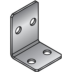 L-Shaped Sheet Metal Mounts - Two Double Holes, Dimensions Configurable