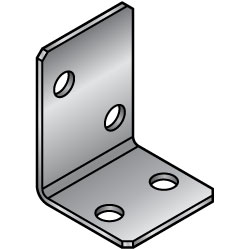 L-Shaped Sheet Metal Mounts - Diagonal Double Holes and Double Holes, Dimensions Configurable