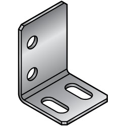 L-Shaped Sheet Metal Mounts - Side Double Holes and Double Slotted Hole, Dimensions Configurable