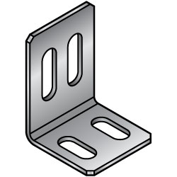 L-Shaped Sheet Metal Mounts - Two Double Slotted Holes, Dimensions Configurable