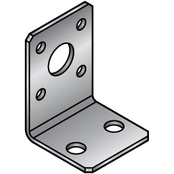 L-Shaped Sheet Metal Mounts - Center/4 Holes and Double Holes, Dimensions Configurable