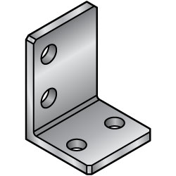 L-Shaped Angle Mounts - Side Double Holes and Double Holes