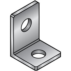 L-Shaped Angle Mounts - Two Center Holes, Dimensions Configurable