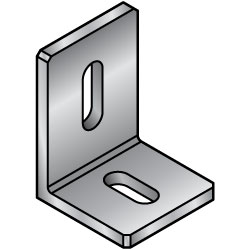 L-Shaped Angle Mounts - Two Center Long Holes, Dimensions Configurable