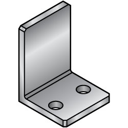 L-Shaped Angle Mounts - No Holes and Double Holes, Dimensions Configurable