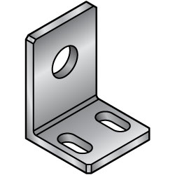 L-Shaped Angle Mounts - Center Hole and Double Slotted Hole, Dimensions Configurable