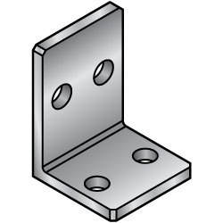 L-Shaped Angle Mounts - Two Double Holes, Dimensions Configurable