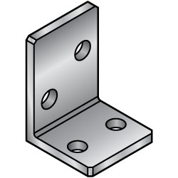 L-Shaped Angle Mounts - Diagonal Double Holes and Double Holes, Dimensions Configurable