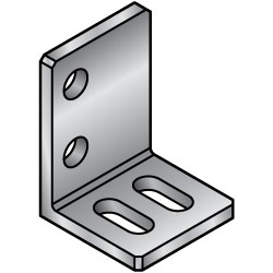 L-Shaped Angle Mounts - Side Double Holes and Double Slotted Hole, Dimensions Configurable