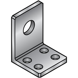 L-Shaped Angle Mounts - Center Hole and 4 Holes, Dimensions Configurable