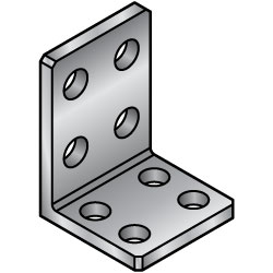 L-Shaped Angle Mounts - Two 4 Holes, Dimensions Configurable