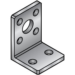 L-Shaped Angle Mounts - Center/4 Holes and Double Holes, Dimensions Configurable