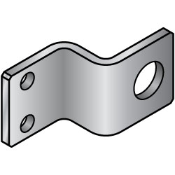Z Bend Sheet Metal Mounts - 2 Holes, 1 Hole