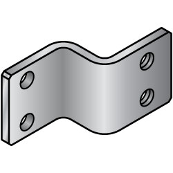 Z Bend Sheet Metal Mounts - 4 Holes