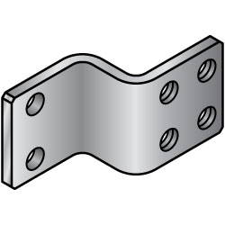 Z Bend Sheet Metal Mounts - 6 Holes