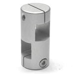 Strut Clamp - Square shaft, with slot, stainless steel.
