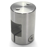 Stainless Steel Square/Round Pipe Joint, Square, Threaded (2 Parallel Screws in Shaft)