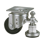 Casters - With swivel plate and leveler, CFJ (Foot Jack) series.