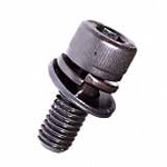 Hex Socket Cap Screw with Spring and Flat Washer - Steel, Trivalent Chromate, M3 - M12