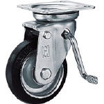 Casters - Rubber or urethane with steel swivel plate, integrated brake, type JB-JS (Medium load).