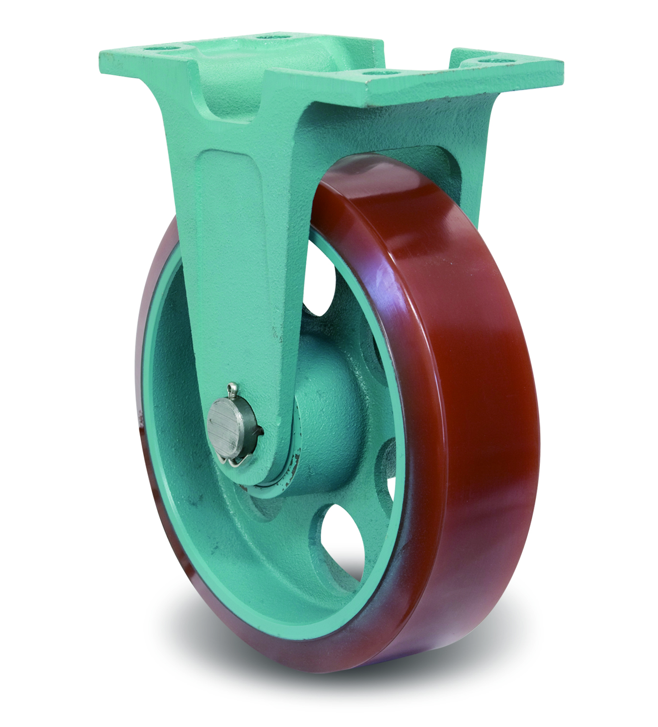 Casters - Urethane with wide ductile steel fixed plate and bracket, MG-W, EU/MG-W series.