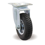 Wheels - Pneumatic rubber with steel swivel plate, H/J series (For industrial carts).