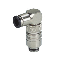 for Mold Cooling, Mold Temperature Control Fitting, Stop Valve Built-in, Elbow with One-Touch Fitting, Plug