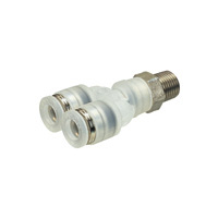 Tube Fitting Polypropylene Type Branch Y for Clean Environments  Screw Part SUS304