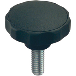 Knobs - Thermoplastic/polyamide, with external threading.